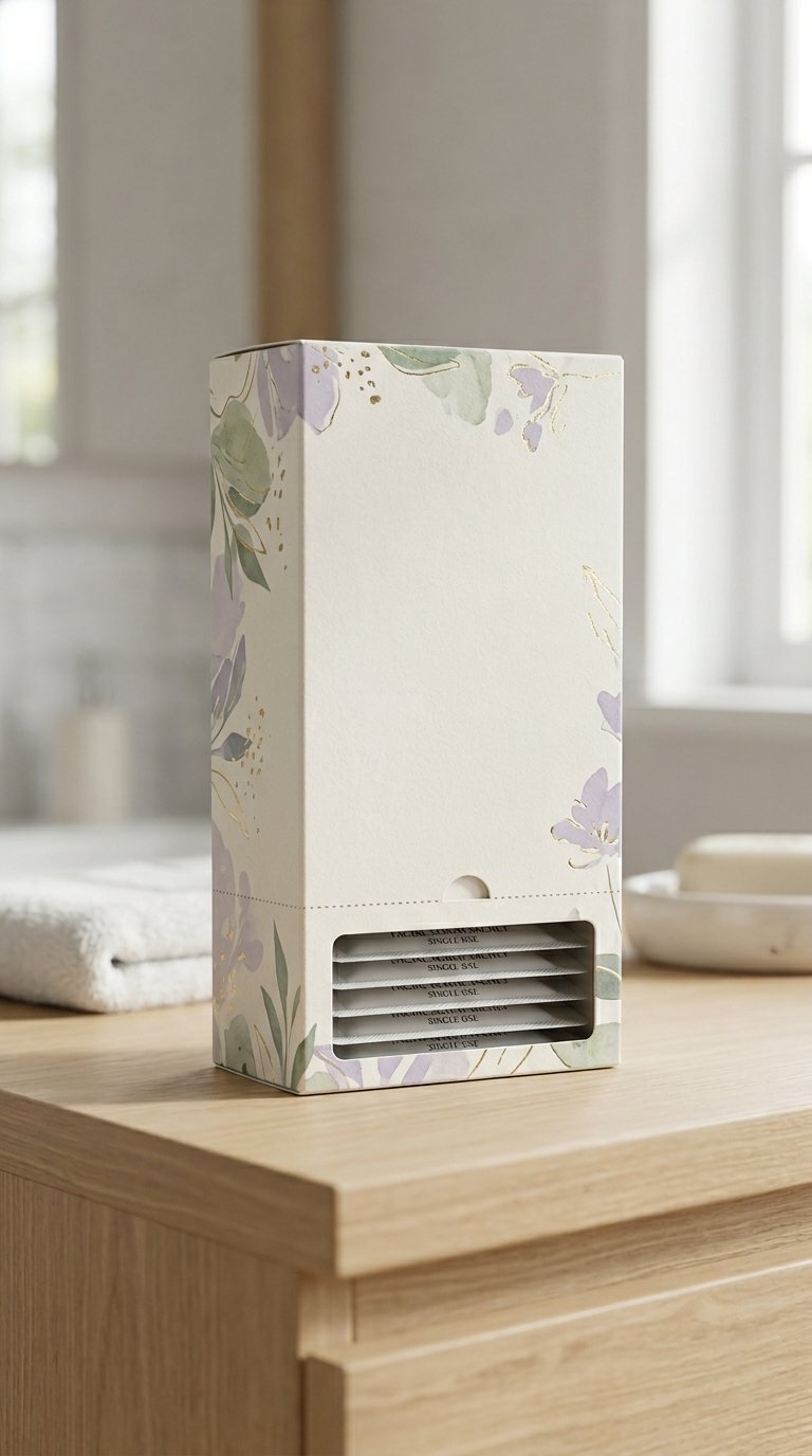 Cosmetic Sachet Dispenser Perforation Box